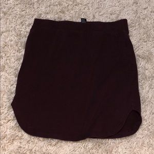 Dark maroon tight mini skirt